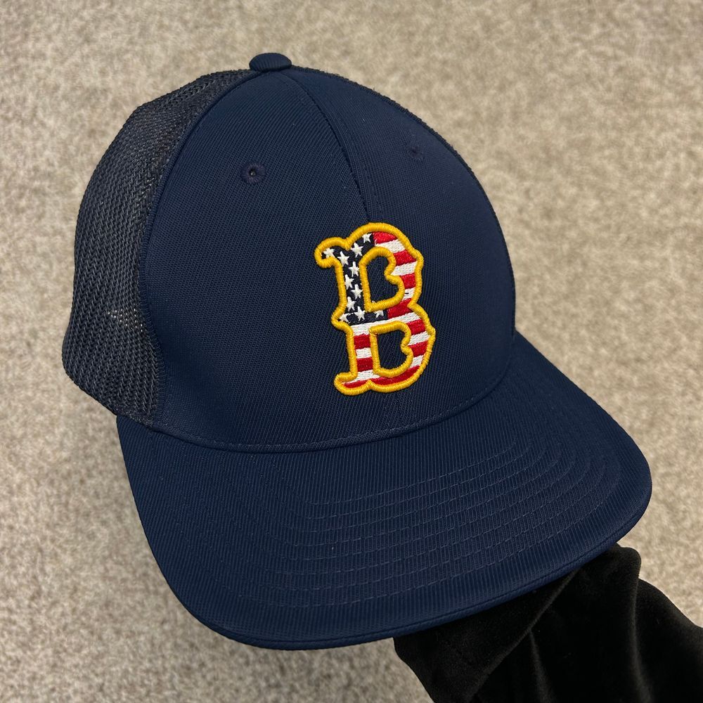 Pacific Headwear‎ Pro Model Fitted Hat Boston Red Sox American Flag Logo SM-MED